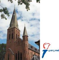 Sint Ansfriduskerk Amersfoort met 4 en 5 mei logo