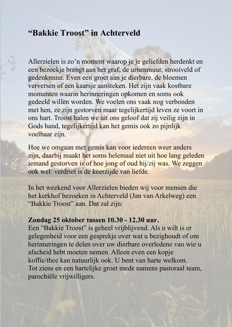 Bakkie troost Achterveld 2026 Bakkie troost Achterveld 2026