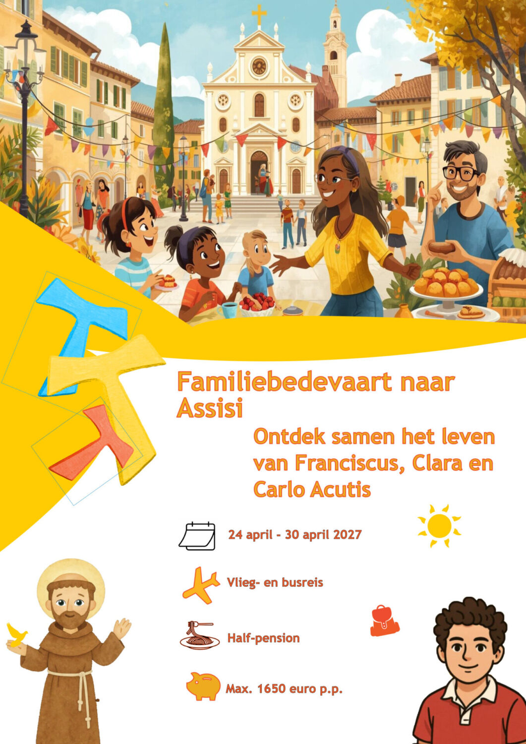 Flyer vooraankondiging Assisi 2027 voorzijde Flyer vooraankondiging Assisi 2027 voorzijde
