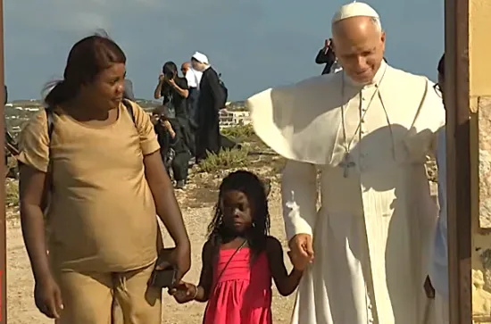 paus Leo op Lampedusa Foto RKK