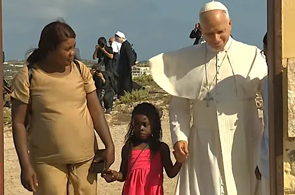 paus Leo op Lampedusa Foto RKK